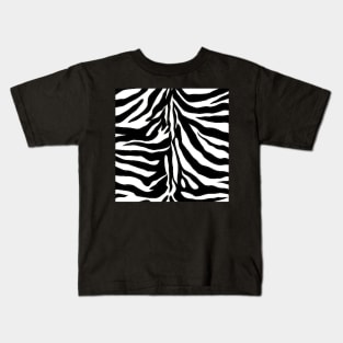 Black and White Zebra Stripes Pattern Kids T-Shirt